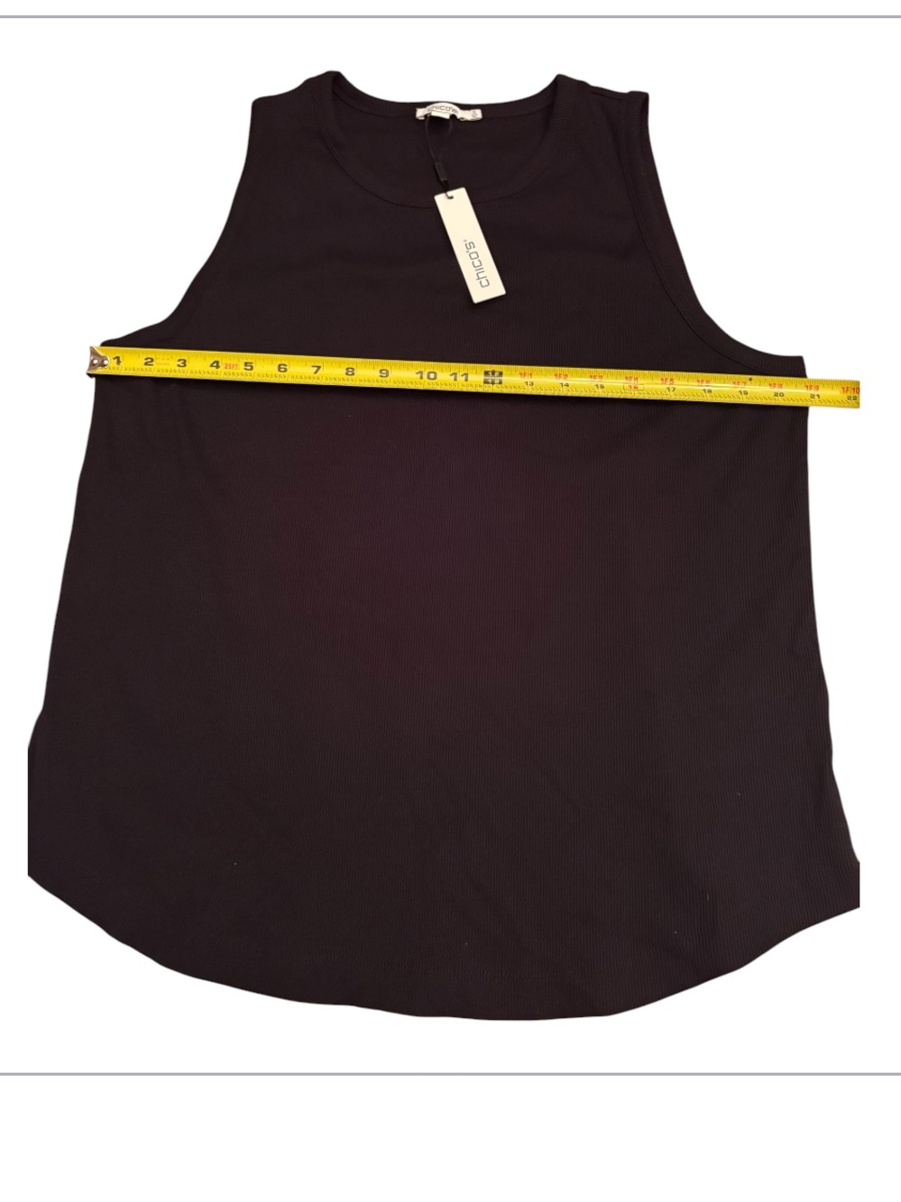 Chico's Ribbed Black Sleeveless Tank Top Size 3/XL - Picture 6 of 6